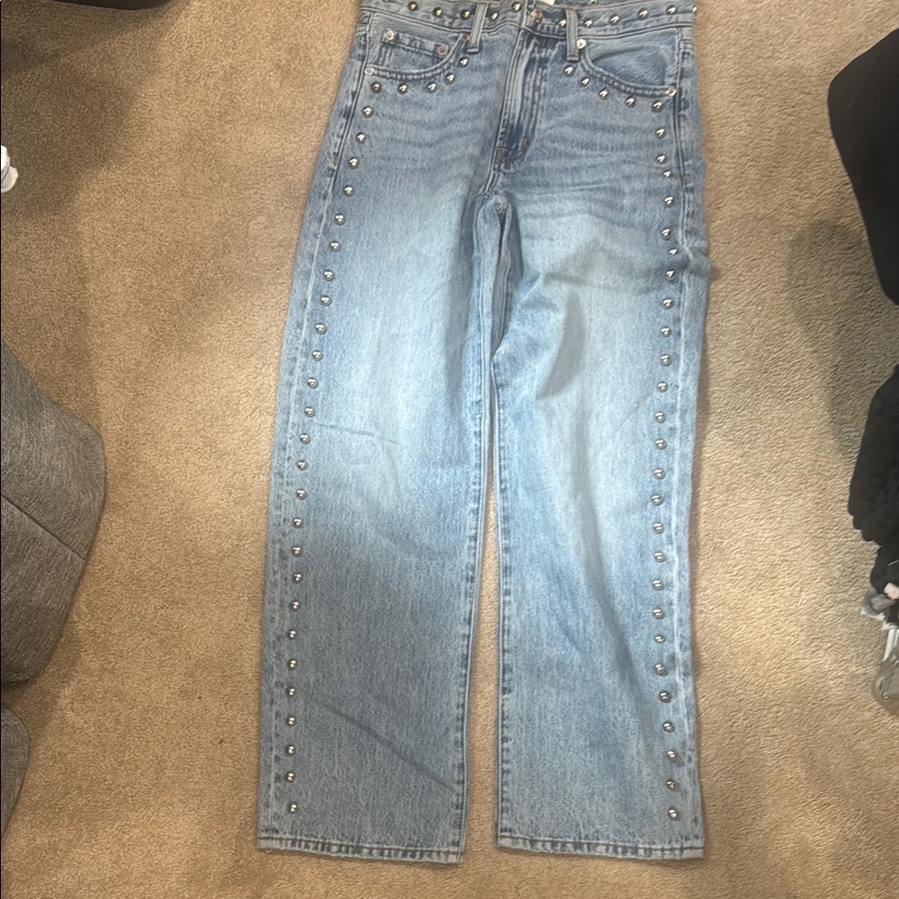 Pistola Studded Light Blue Flare Jeans